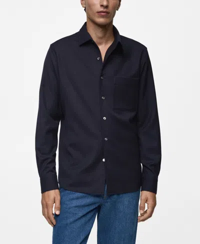 Mango Regular Fit Oxford Button-down Shirt In Dark Navy