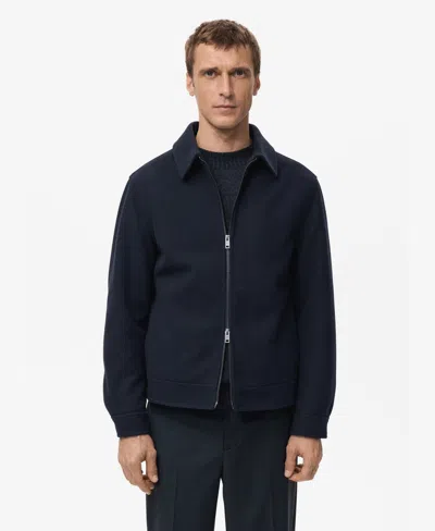 Mango Men's Regular Fit Zip-up Jacket In Blue
