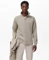 Mango Men's Regular-fit Zipper Technical Sweatshirt In Neutral