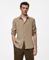 Mango Regular Fit Button-up Shirt In Medium Brown