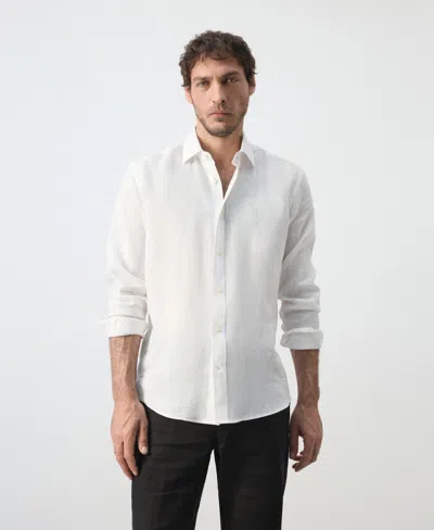 Mango Men's Regular-fit Linen Shirt In White