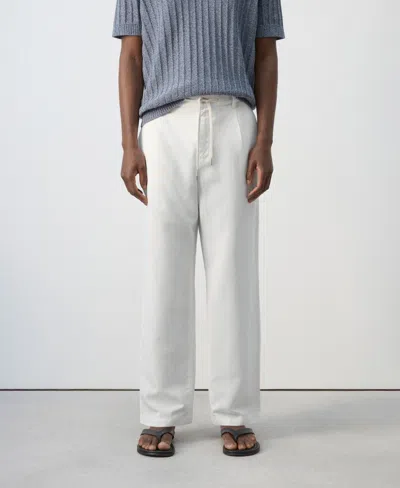 Mango Men's Regular-fit Lyocell Linen Pants In White