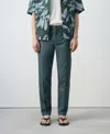 Mango Regular Fit Pleat Front Pants In Green