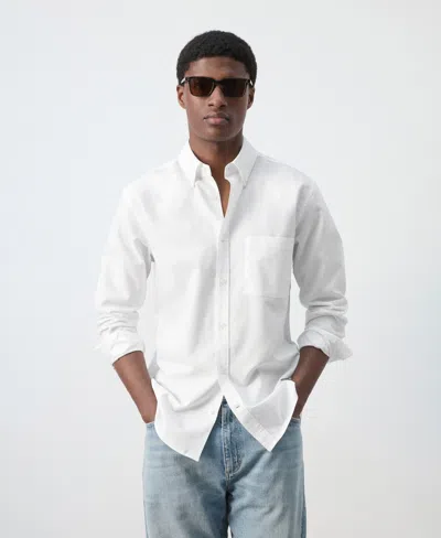 Mango Men's Regular-fit Oxford Shirt In White