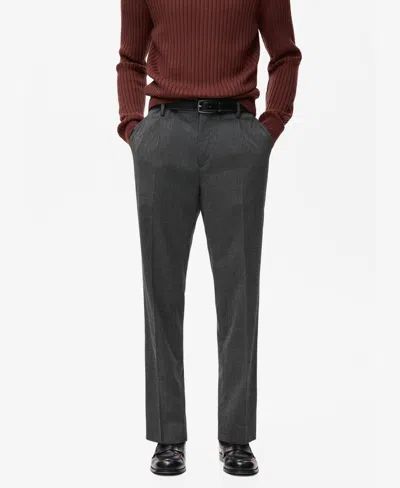 Mango Men's Regular-fit Pleated Flannel Pants In Multi