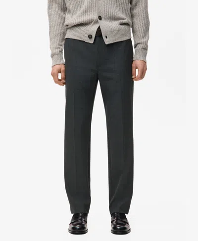 Mango Men's Regular-fit Pleated Pants In Dark Heather Gray