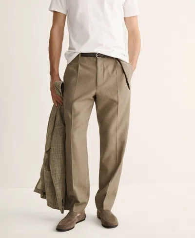 Mango Regular Fit Pleated Pants In Green