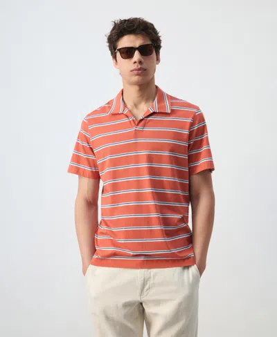 Mango Men's Regular-fit Striped Pique Cotton Polo Shirt In Multi