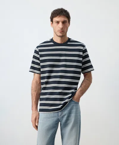 Mango Men's Regular-fit Striped T-shirt In Black