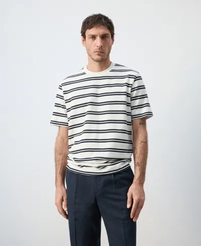 Mango Men's Regular-fit Striped T-shirt In Black