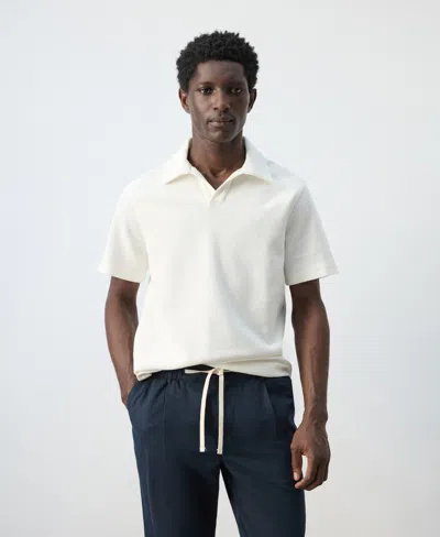 Mango Men's Regular-fit Textured Polo Shirt In White