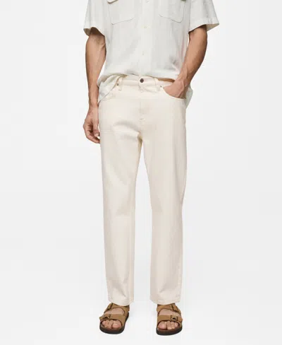 Mango Men's Relaxed Fit Cotton Jeans In Vanilla