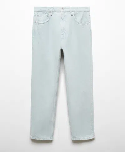 Mango Men's Relaxed Fit Washed Effect Jeans In Bleach Blue