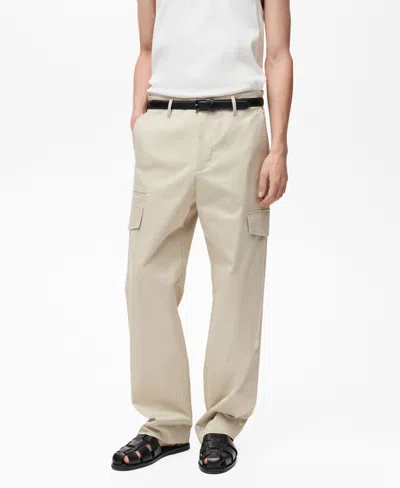 Mango Men's Relaxed-fit Pocket Pants In Pastel Yellow