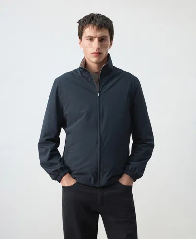 Mango Reversible Quilted Water-repellent Reversible Jacket Bleu Marine - Homme - Xxl -  Man In Blue