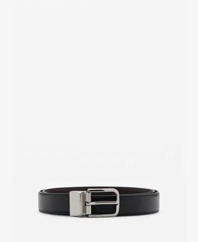 Mango Men's Reversible Suit Leather Belt In Black