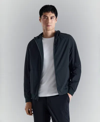 Mango Men's Reversible Zip-up Hoodie In Black