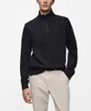 Mango Men's Ribbed-collar Sweatshirt In Charcoal