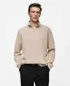 Mango Knit Cotton Blend Sweatshirt In Sand