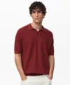 Mango Rib Johnny Collar Polo In Red