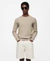 Mango Ribbed Cotton Knitted Sweater Beige In Beige