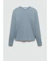 Mango Rib Sweater In Sky Blue