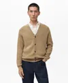 Mango Men's Ribbed Knitted Buttons Cardigan In Multi