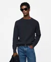 Mango Microstructure Crewneck Sweater In Dark Navy