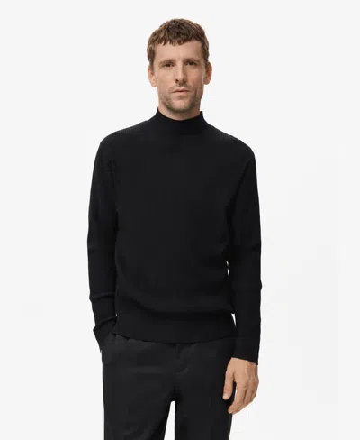 Mango Men's Ribbed Turtleneck Sweater In Black