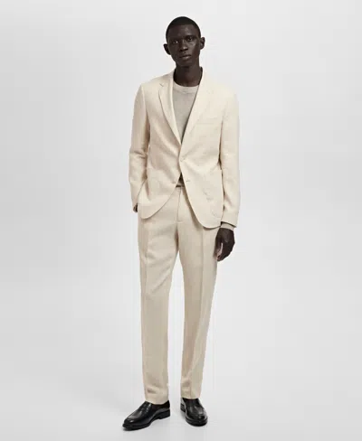 Mango Men's Salerno Linen Slim-fit Suit Blazer In Neutral