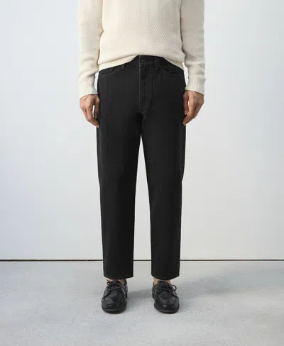 Mango Men's Sammy Cropped Carrot-fit Jeans In Black