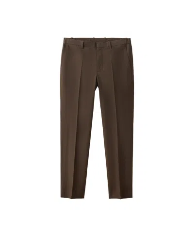 Mango Men's Selection Slim-fit Cotton-lyocell Blend Suit Pants In Brown