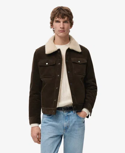 Mango Men's Shearling-effect Lining Corduroy Jacket In Brown