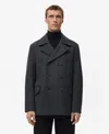Mango Men's Short Double-breasted Wool Coat In Black