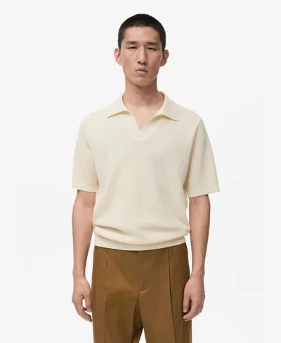 Mango Men's Short-sleeve Knitted Polo Shirt In Neutral
