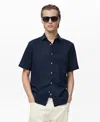 Mango Regular Fit Linen Blend Button-up Shirt