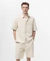 Mango Men's Linen-blend Regular-fit Shirt In Neutral