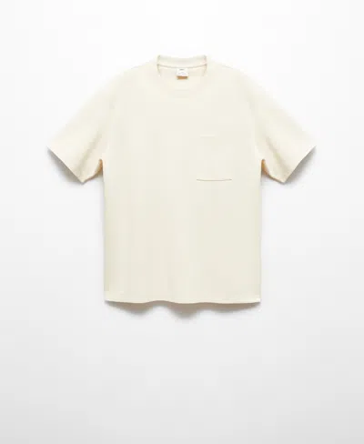 Mango Men's Short Sleeved Pocket Detail T-shirt In Ecru
