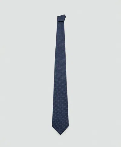 Mango Men's Silk Blend Striped Tie In Blue