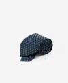Mango Men's Silk Geometric Tie In Dark Navy