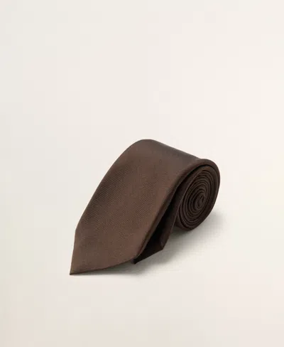Mango Men's Silk Tie In Brown