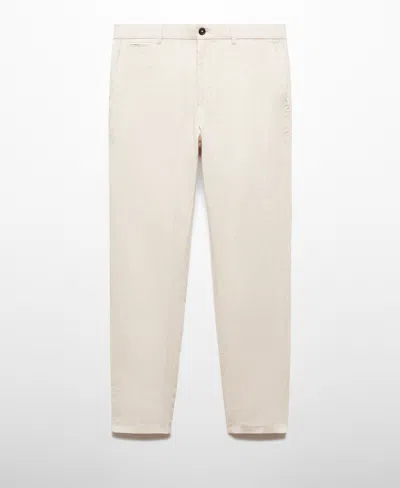 Mango Men's Relaxed Fit 100% Linen Pants In Ecru