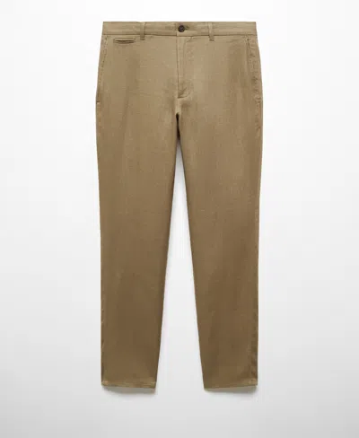 Mango Men's Micro-corduroy Slim-fit Pants In Beige