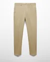 Mango Men's Slim Fit Chino Trousers In Khaki