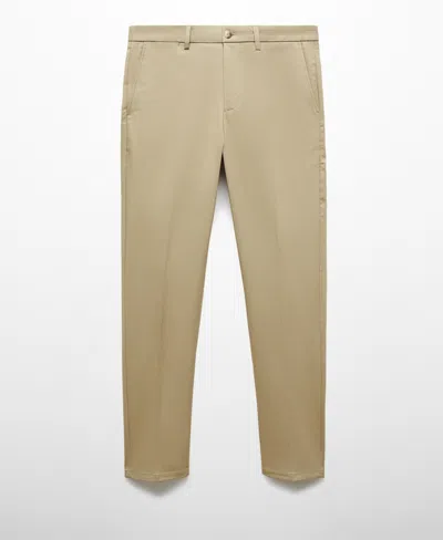 Mango Men's Slim Fit Chino Trousers In Khaki