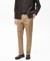 Mango Dublino Slim Fit Twill Chinos In Medium Brown