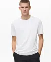 Mango Thermoregulating Performance Slim Fit Stretch T-shirt In White
