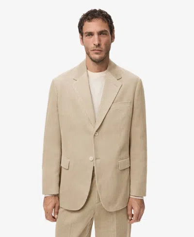 Mango Men's Slim Fit Corduroy Blazer In Neutral