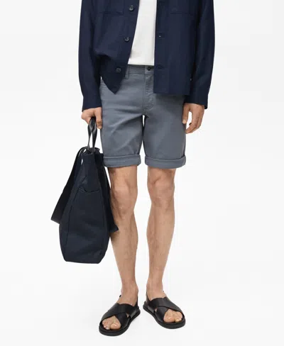 Mango Men's Slim-fit Cotton Bermuda Shorts In Gray