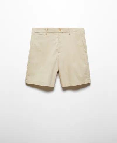 Mango Men's Slim Fit Cotton Bermuda Shorts In Sand